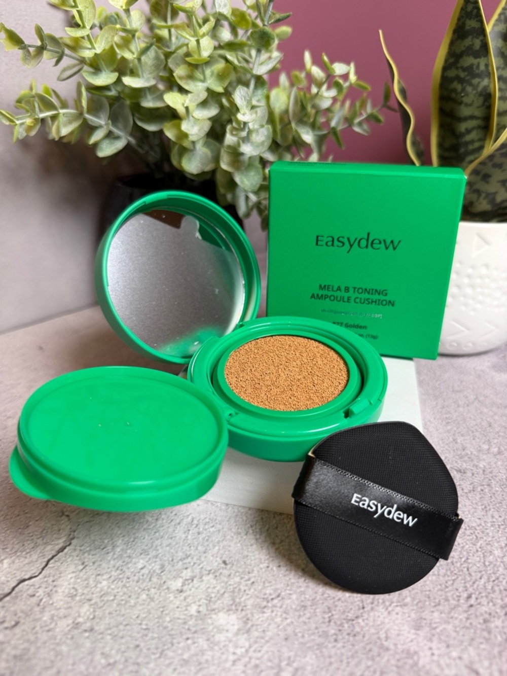 Mela B Toning Ampoule Cushion Foundation - Green - Natural Beige